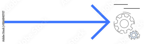 Workflow design, process management, automation, productivity, progress, optimization. A blue arrow points toward two gears in motion. Workflow design and process management emphasis