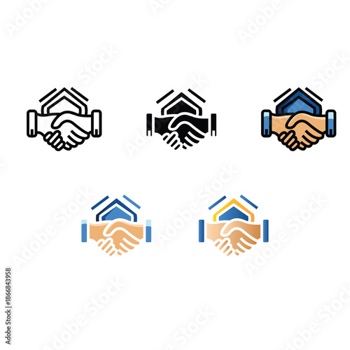 Diverse Partnership Commitment Signs Trusting Handshake Clip Art for Agreement, Cooperation, and Welcome in Business Deals and Employment Contracts
