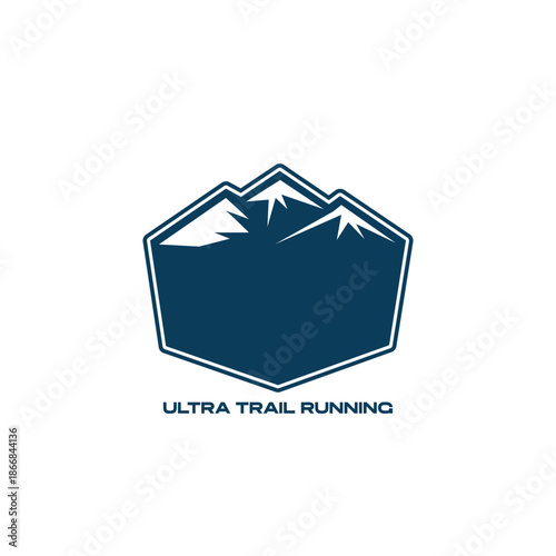 ultra trail running logo vector image