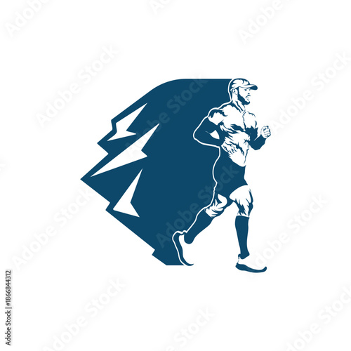 ultra trail running logo vector image