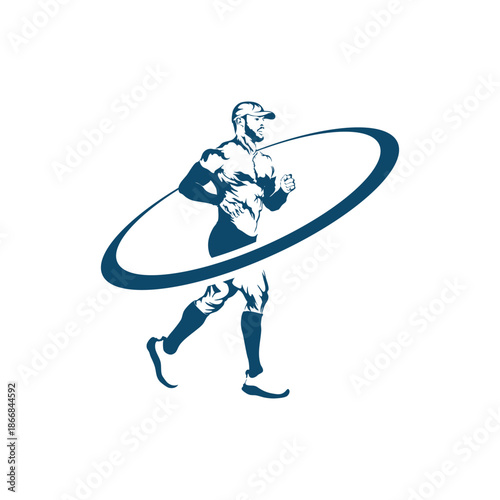 ultra trail running logo vector image