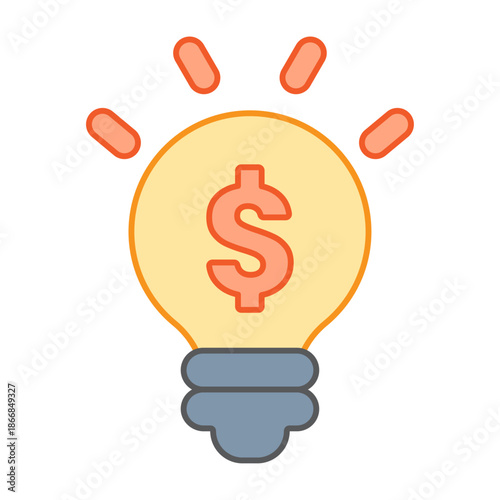 A glowing light bulb with a dollar sign inside representing a profitable business concept