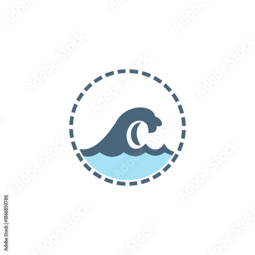 circular ocean wave logo design