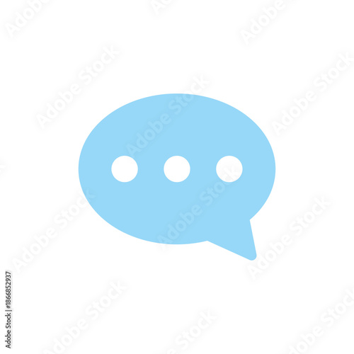 A light blue speech bubble icon with three dots representing communication and messaging