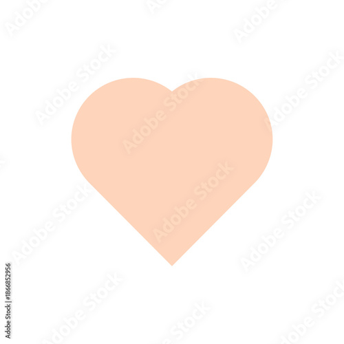 A peach colored heart icon symbolizing love favorite and liking content in a 3D glyph style