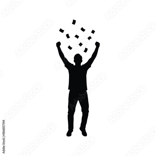 Financial Success Businessman Silhouette Illustration