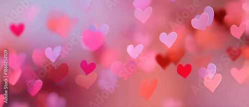 Soft Pink Romantic Background with Hearts Creating an Enchanting Atmosphere for Love and Affection in a Dreamy Setting