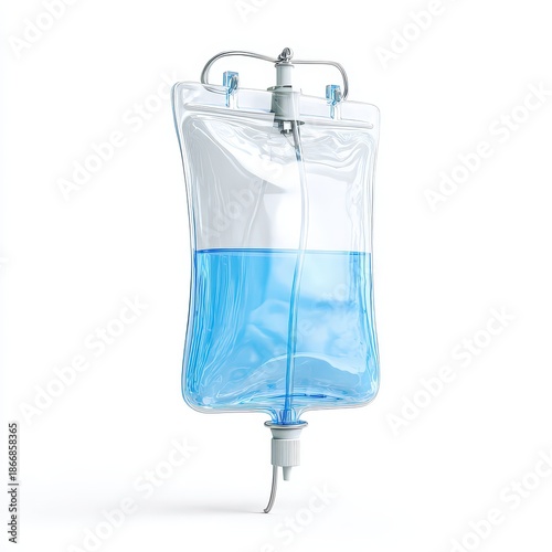 Transparent IV Bag with Clear Liquid for Medical Use in Hospitals