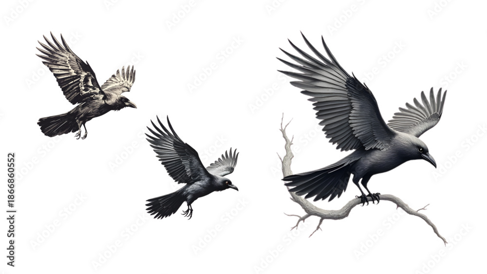 Fototapeta premium Black-headed eagle flying with wings spread, vector illustration of a wild bird representing freedom and nature.