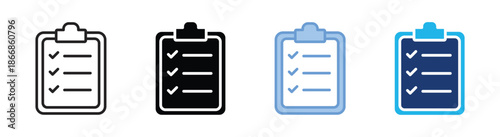 Checklist icon set multiple style collection