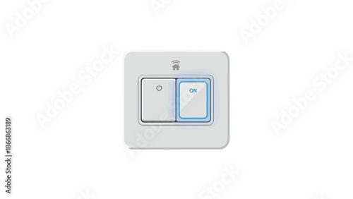 Modern Dual Rocker Light Switch with ON Indicator Home Automation Control Component