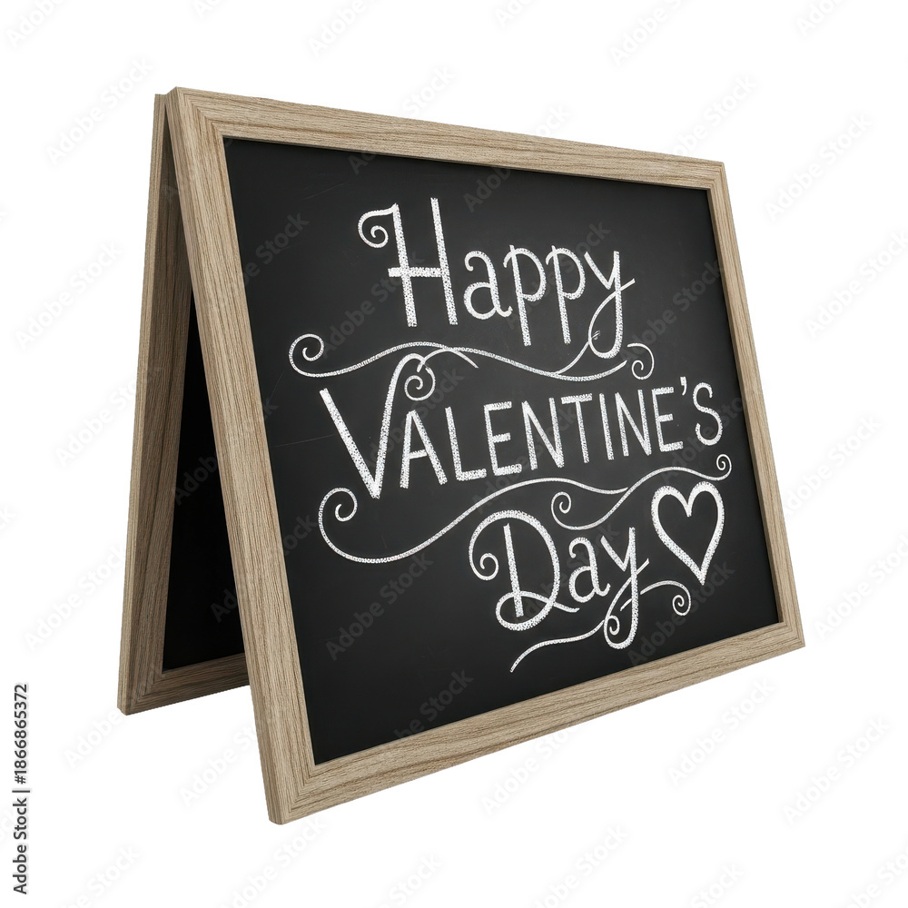 Fototapeta premium Chalkboard Happy Valentines Day Message
