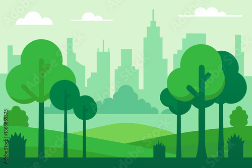 Future Eco City Landscape Vector