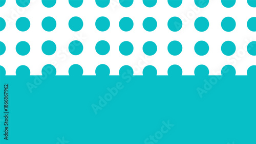 Teal and white abstract background with polka dots pattern.