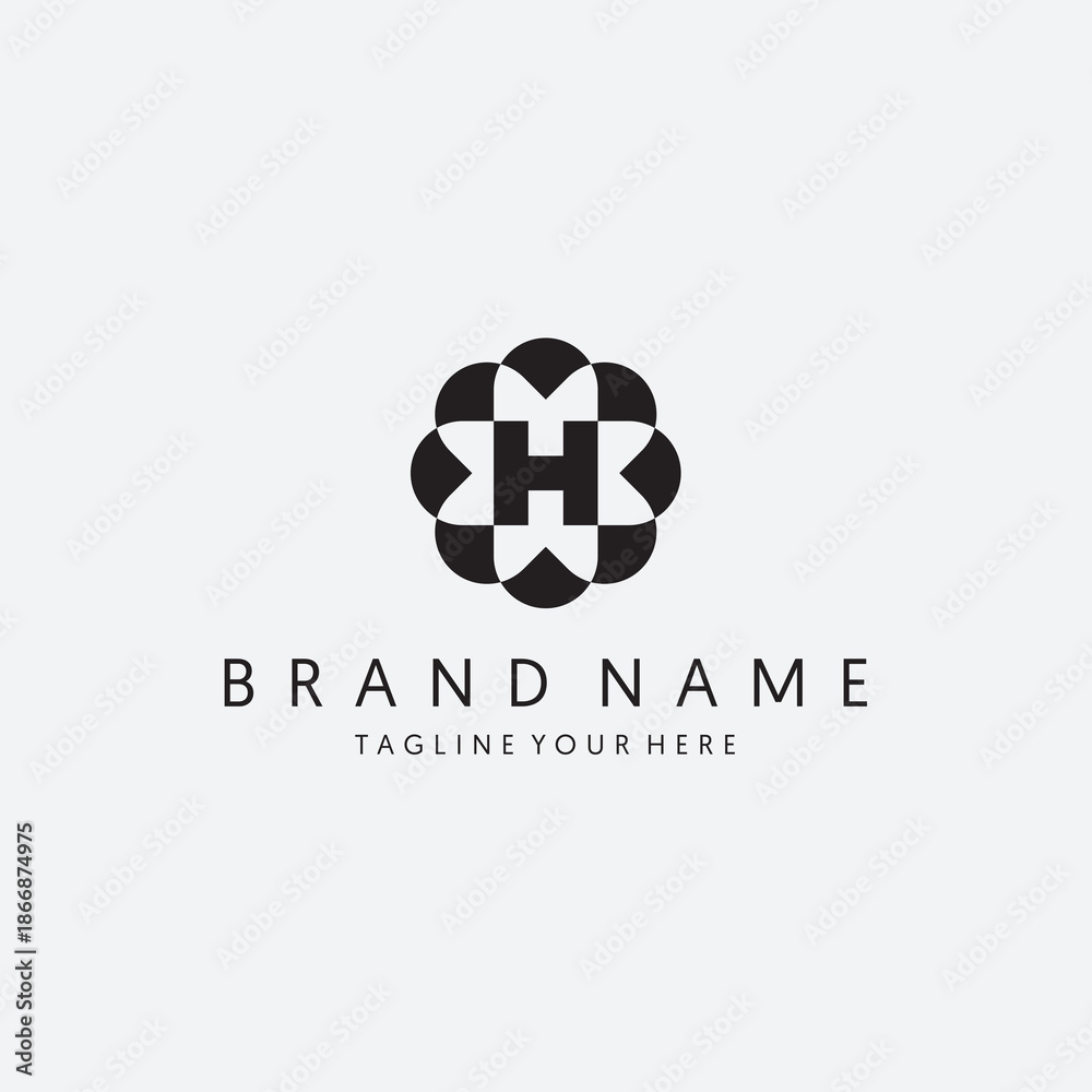 Obraz premium simple and modern H nature logo design template elements