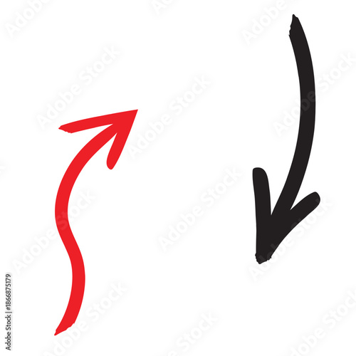 Red and black arrows pointing upwards Vector