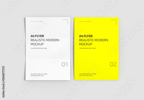 Realistic Flyer Mockup PSD Template