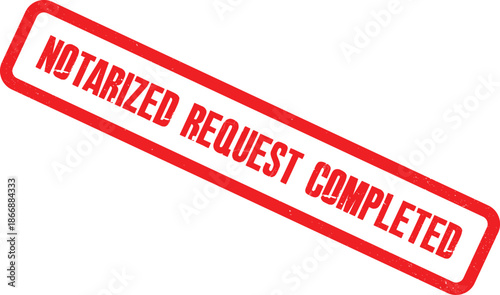 Notarized document stamp on a white background indicating completion