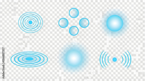 Signal abstract icons set