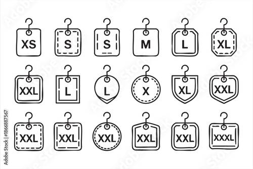Fashion Sizing Tag Icons for Ecommerce Apps and Dashboards