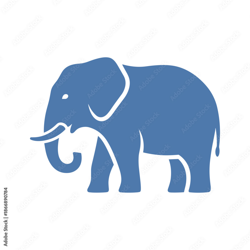 Fototapeta premium Blue elephant silhouette Vector
