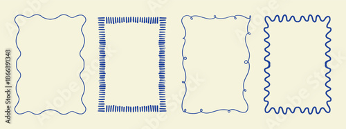 Set of Decorative Empty Frames in Various Styles.