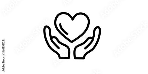 Hands cradling a heart symbolizing love and care