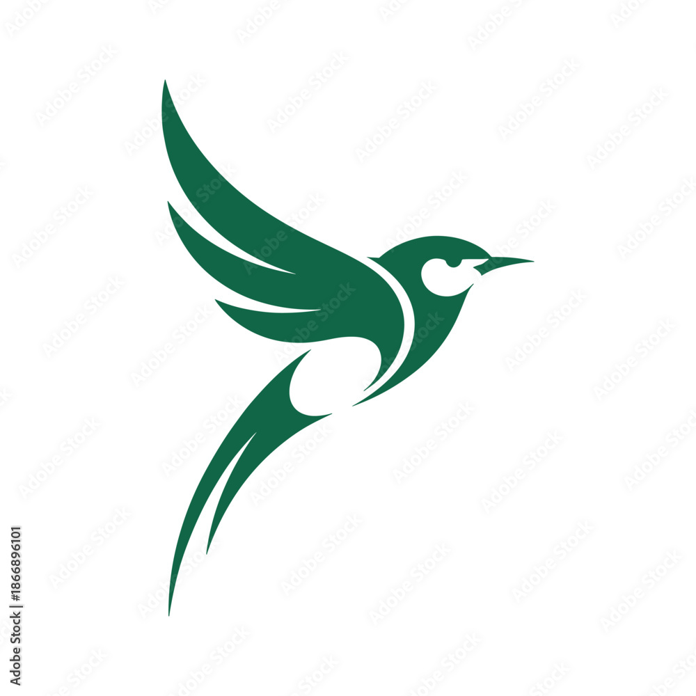 Obraz premium Stylized flying bird vector illustration