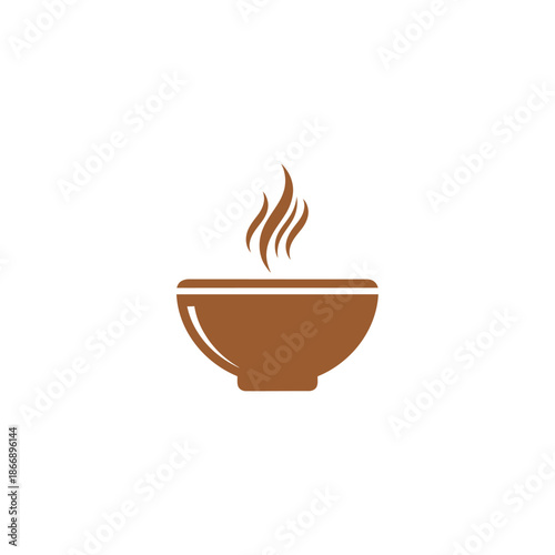 Bowl of Hot Soup with Rising Steam Illustration.