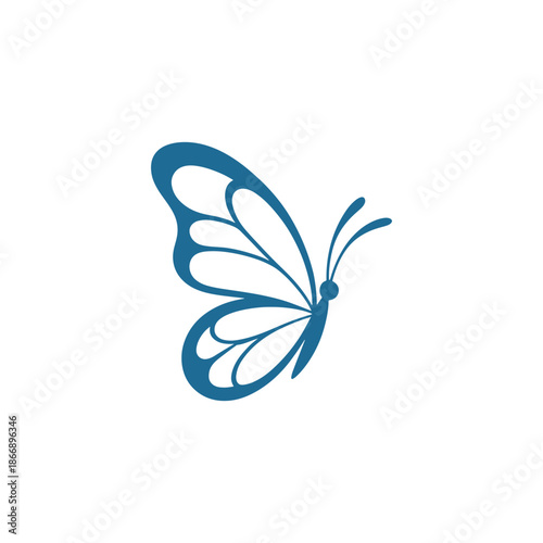 Stylized blue butterfly icon