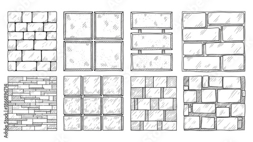 Collection of stone wall patterns and designs for architectural inspiration