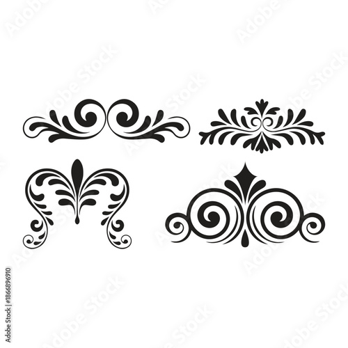 vintage floral ornament dividers, ai generated