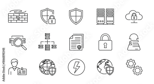 Security and data protection icons