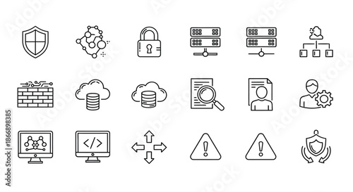 Information security and data management icons