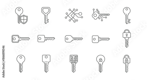 Collection of various key illustrations