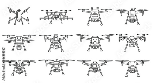 Collection of various drone designs