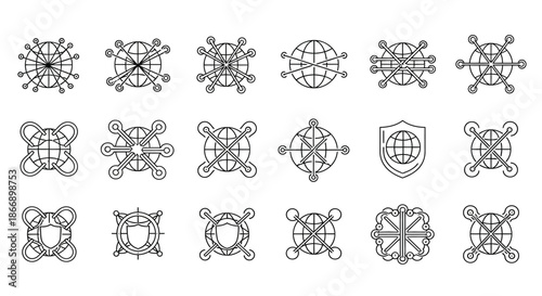 Collection of geometric symbols and designs