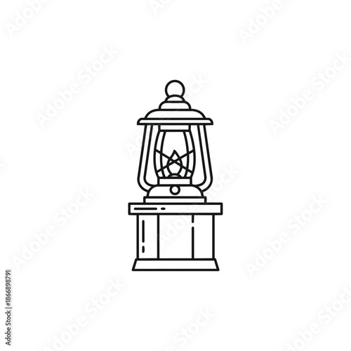 Wallpaper Mural Vintage lantern on wooden base with glass panes and metal frame Torontodigital.ca