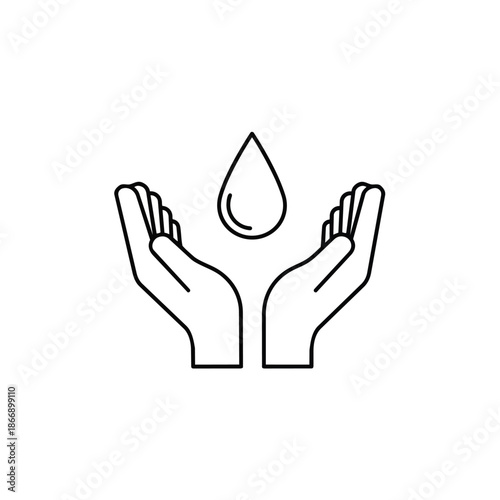 Hands cradling a water droplet symbolizing care and conservation
