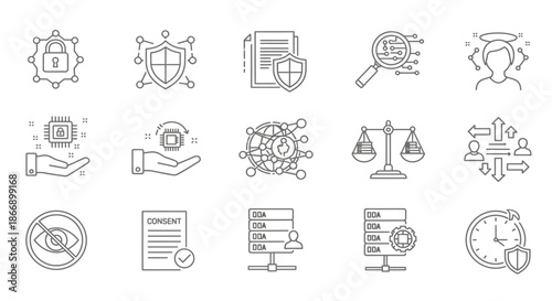 Data privacy and security icons