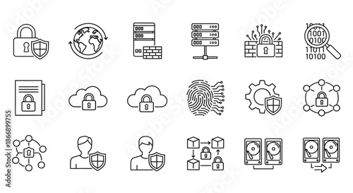 Illustrations of cybersecurity and data protection