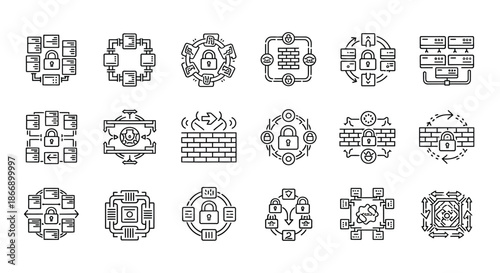 Collection of cybersecurity icons