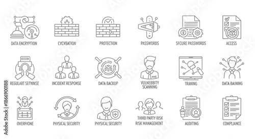 Illustrations of various cybersecurity concepts