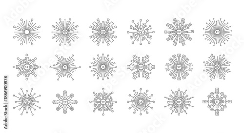 Collection of geometric star patterns