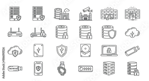 Collection of cybersecurity icons