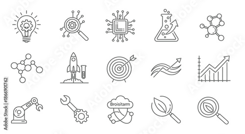 Innovative technology and science icons
