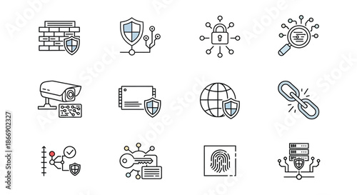 Illustrations of various security measures