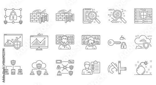 Security and data protection icons