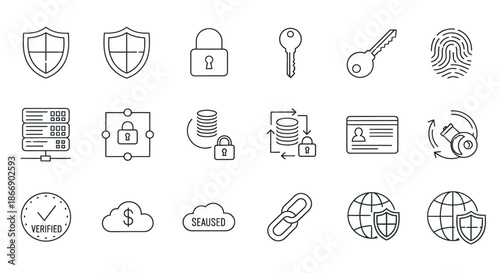 Security and data protection icons