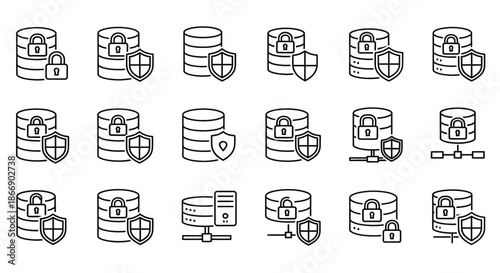 Database security icons collection
